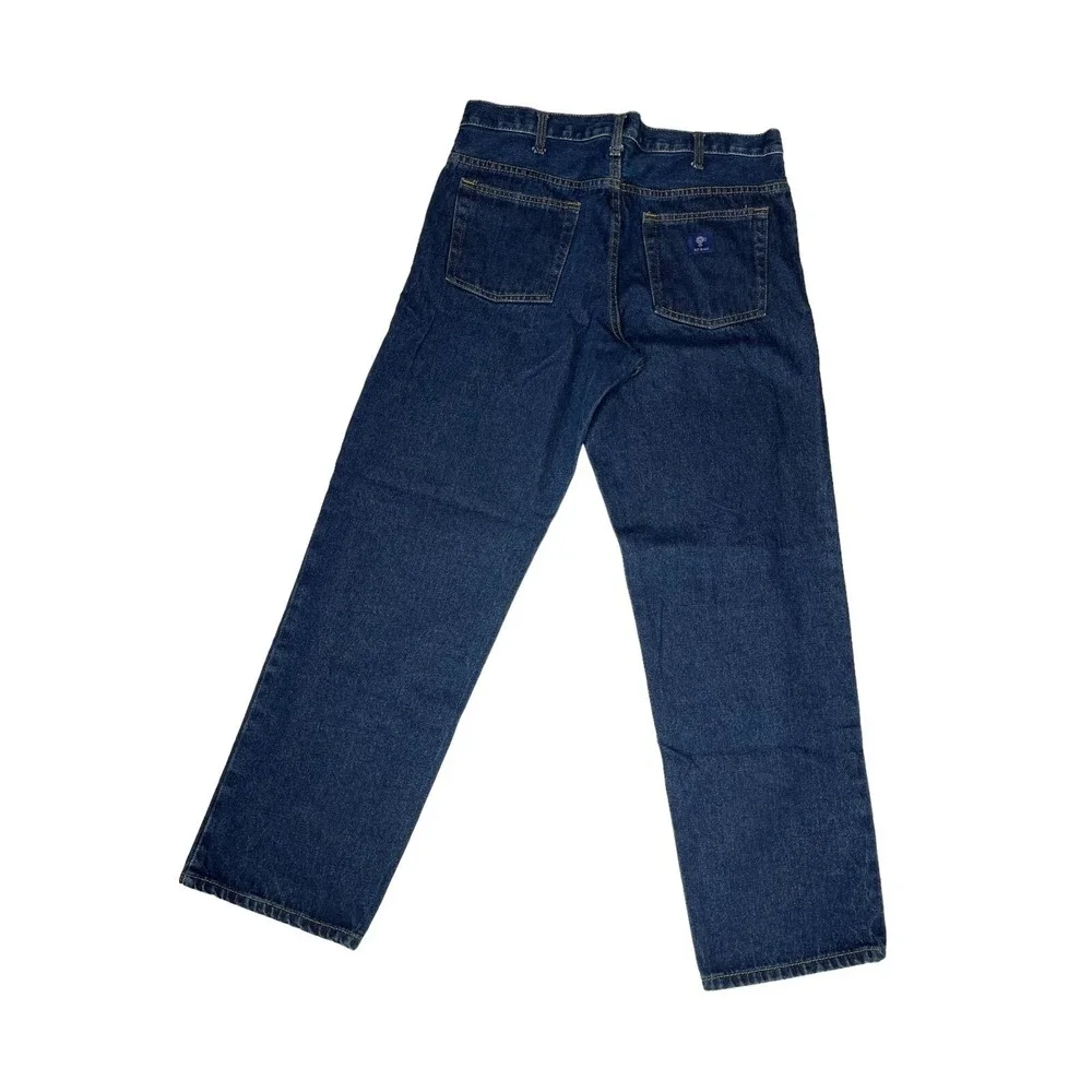 (2) RK Brand Jeans Mens 36x32 Blue Workwear‎ Camping Hiking Rugged Five Pocket